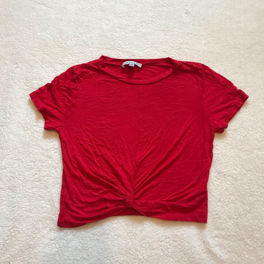 Red tied shirt/ crop top